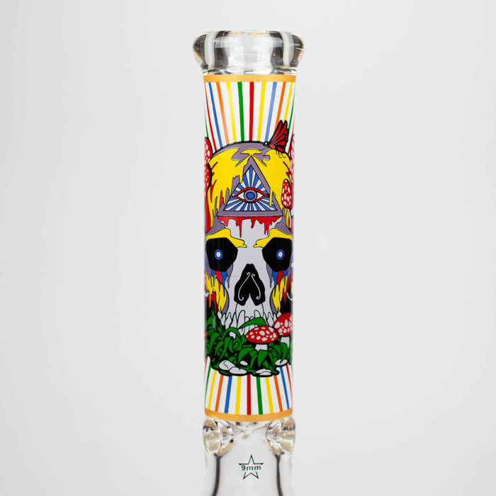 16" Glow in the dark 9mm glass water bong [GBT2301]