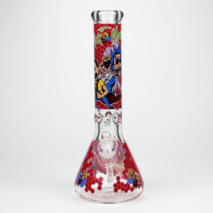 14" RM Cartoon 9mm glass water bong [GBT2118]