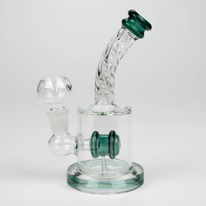 6" Twist glass bent neck glass bong with diffuser