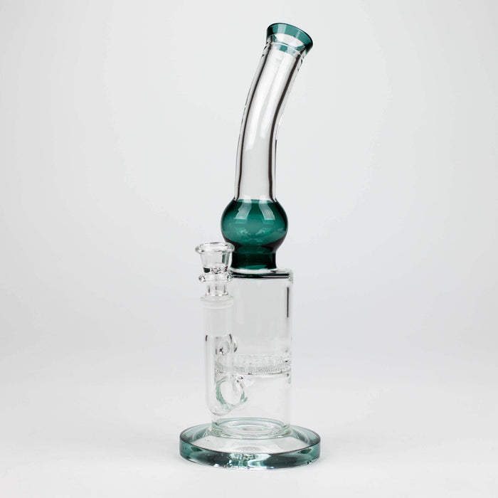 11" Color accented glass bong with honeycomb diffuser