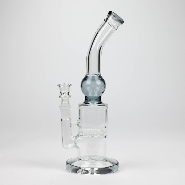 11" Color accented glass bong with honeycomb diffuser