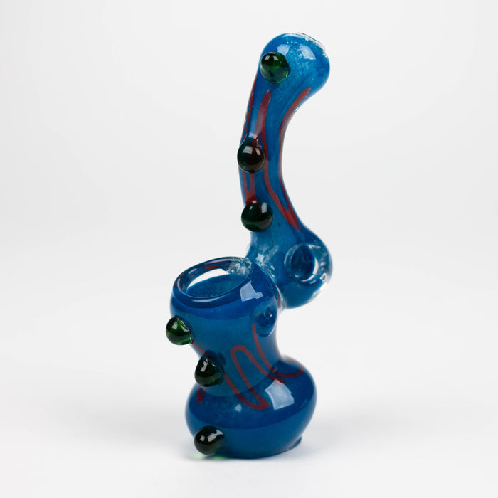 6" Single chamber fancy glass bubbler