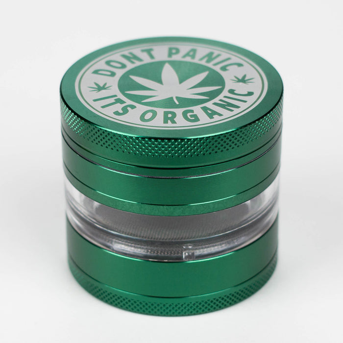 Heavy Duty Large "Don't Panic It's Organic" 4 Parts Weed Grinder Engraved in Canada Design #2