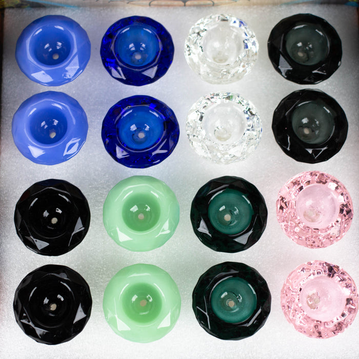 Genie | 14 mm Diamond shape Large Glass Bowl Box of 16 [Bowl3-14]