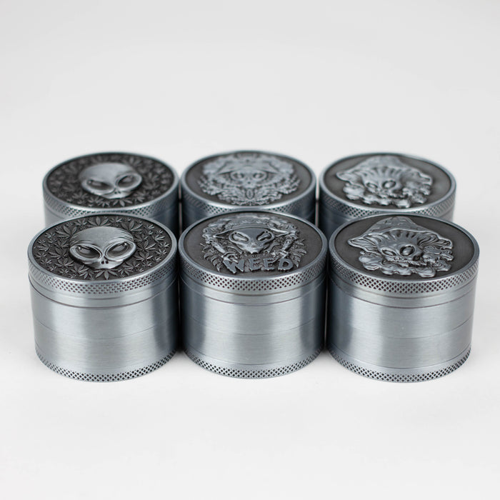 2" Metal Grinder 4 Layers with Alien Design Box of 12