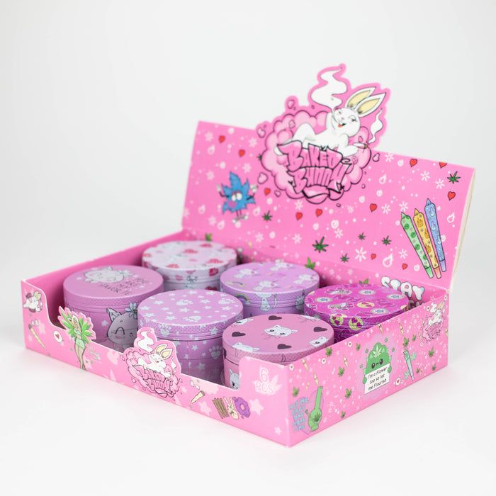 2.5" Metal Grinder 4 Layers with Kitty Design Box of 6