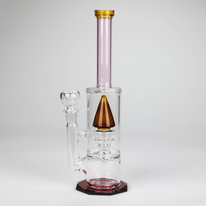 10" diamond cut stemless glass water pipe