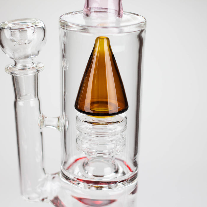 10" diamond cut stemless glass water pipe