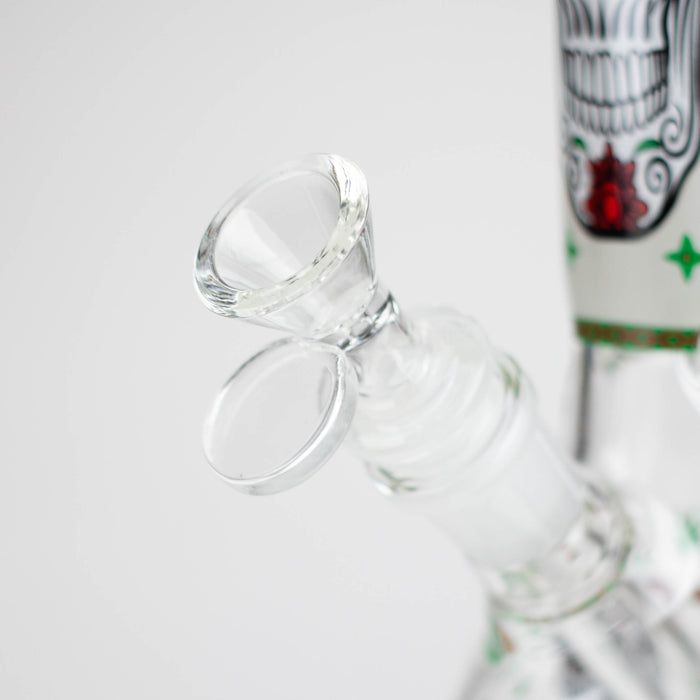 10" Glass Bong With Sugar Skull  Design