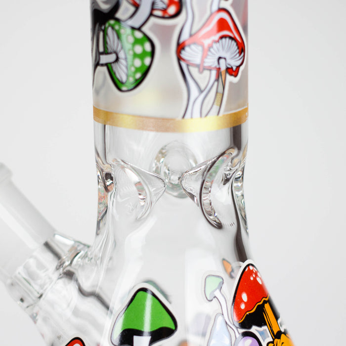 10" Glow in the dark Glass Bong With  Mushroom Skull  Design