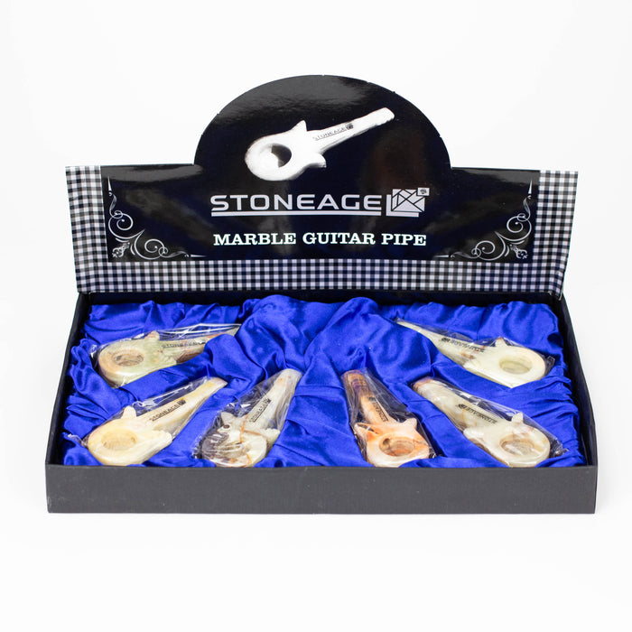 StoneAge | 4" Handmade Jumbo Tobacco Smoking Pipes - Model: Guitar, Includes Display Box - Pack of 6