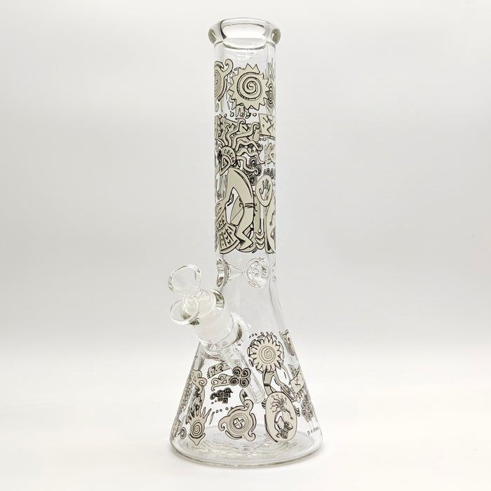 Glow in the dark 14" 7mm Egyptian Design Bong_2