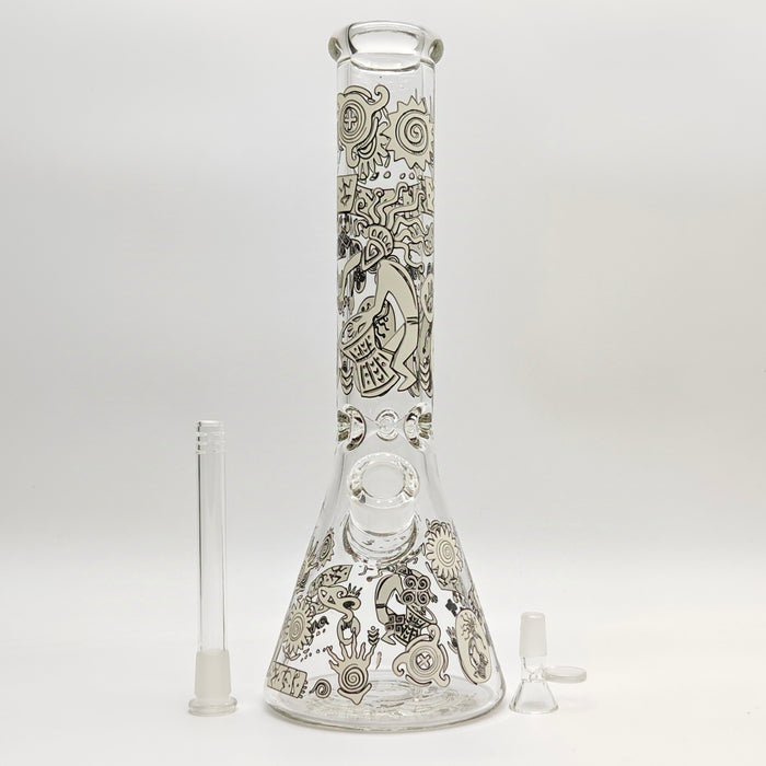 Glow in the dark 14" 7mm Egyptian Design Bong_3