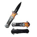 4" Black Blade / Skull Handle / Assisted Knife_0