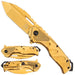 Falcon Spring Assisted Knife Gold Frame Lock Knife_0