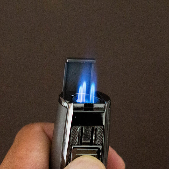 Scorch Torch | 3″ Auto Open Triple Torch with Cigar punch [61704-3T]