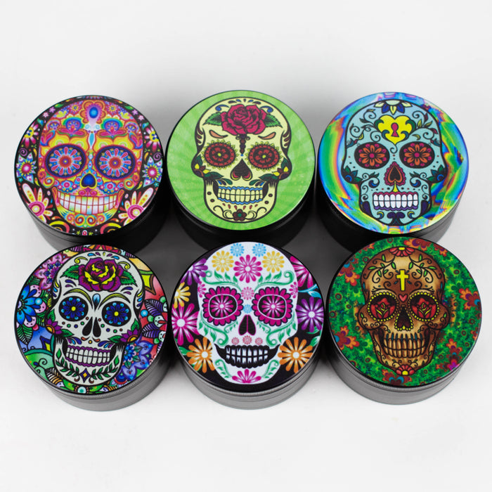 4 Parts Sugar Skull Herb Grinder Assorted Box of 6