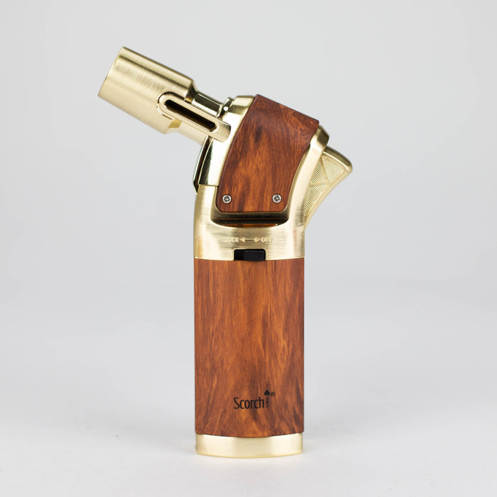 Scorch Torch |  5.25″ 45 degree Single flame Wooden  torch lighter [61715-1]