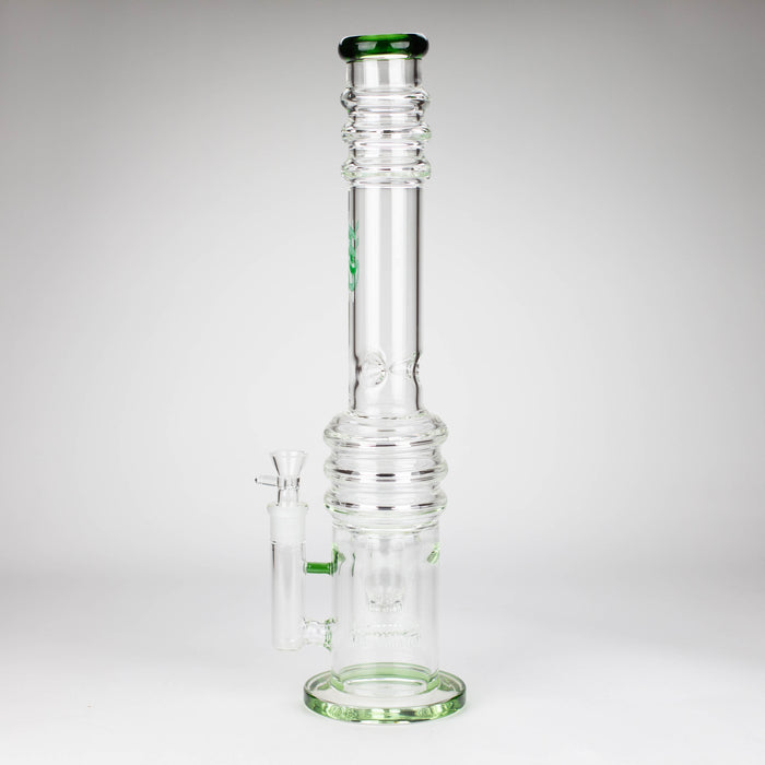 H2O | 18" 7mm glass bong with double layer honeycomb [H2O-5015]