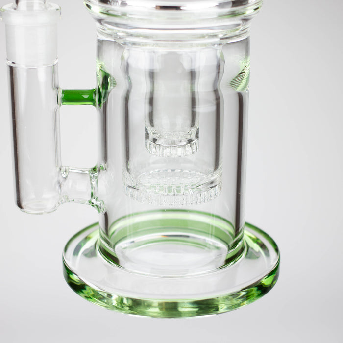 H2O | 18" 7mm glass bong with double layer honeycomb [H2O-5015]