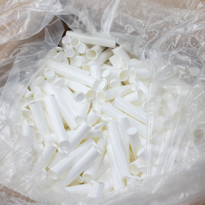 98mm Child proof Pop Top Opaque White Plastic Pre-Roll Tubes - 1000Count