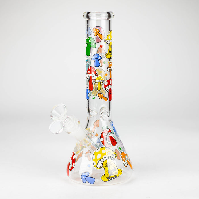 10" Glass Bong With Cartoon Design