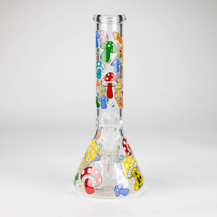 10" Glass Bong With Cartoon Design