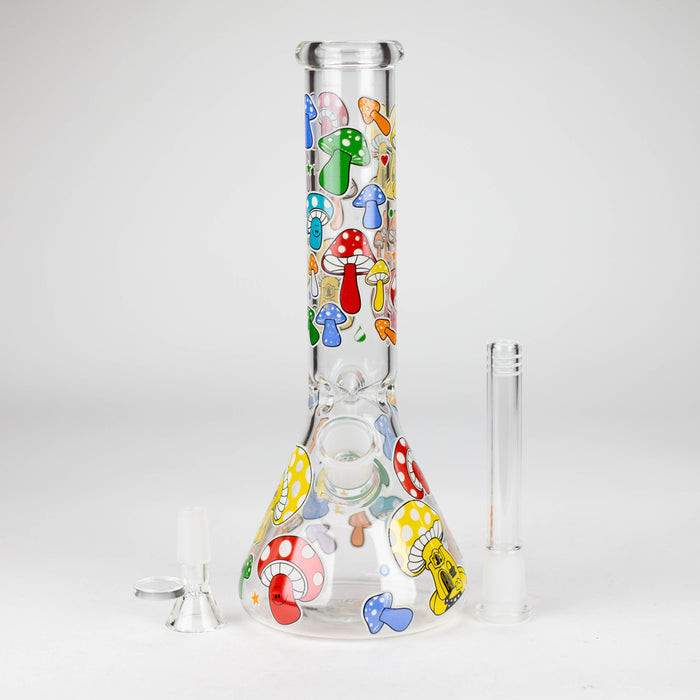 10" Glass Bong With Cartoon Design