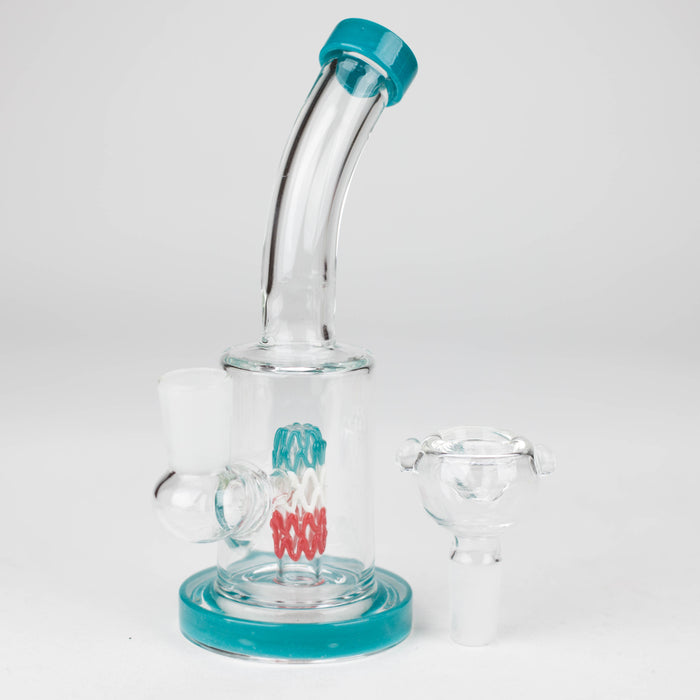 6" bent neck glass bong with diffuser-Assorted