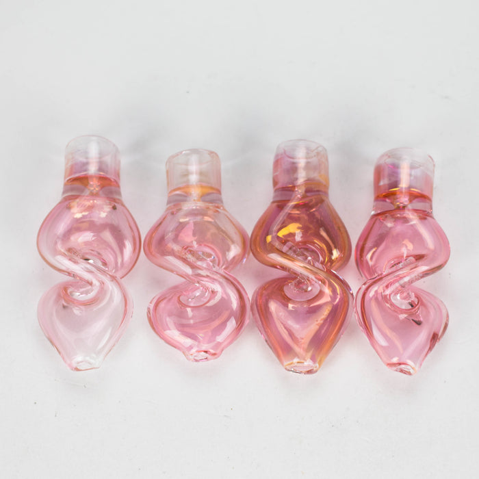 2.5" Pink Gold fumed Glass Twist Pipe Pack of 4