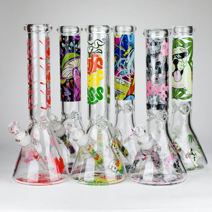 14″ Design Exclusive License Glass 7mm Bong Beaker Bong-Box of 6 [C1559-COMBO B]