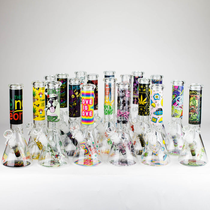 10″ Design Exclusive License Glass Bong Beaker Bong-Box of 20 [DCK014-COMBO D]