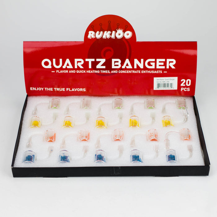 RUKIOO | 14mm Male 90 degree Thermal quartz banger-Box of 12 [SMKJ-064]