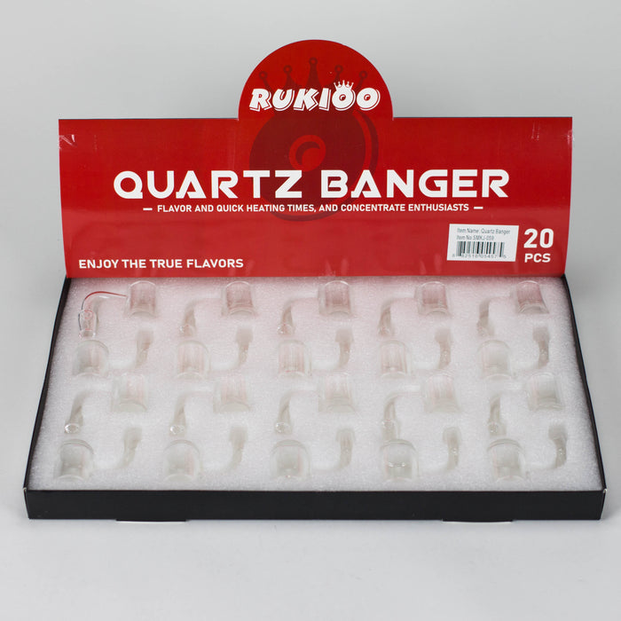 RUKIOO | 14mm Male 90 degree and Flat top Banger-Box of 20 [SMKJ-059]