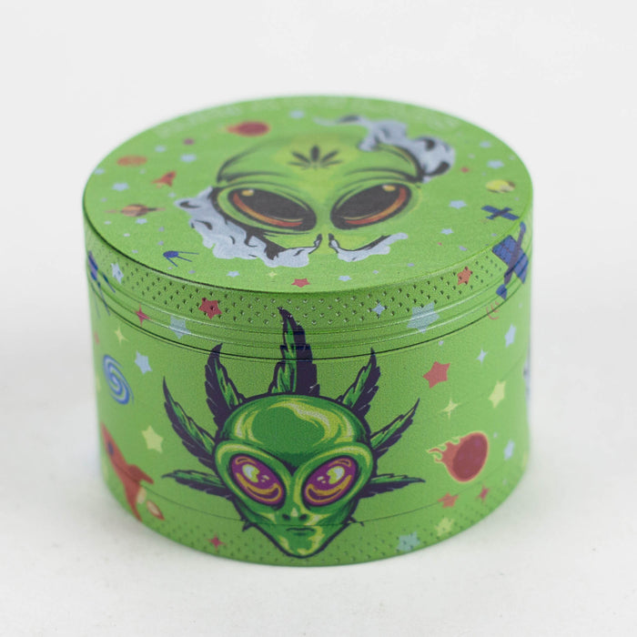 4 Layes 63mm Alien assorted Design Metal Grinder Box of 6 [SMKZ-001]