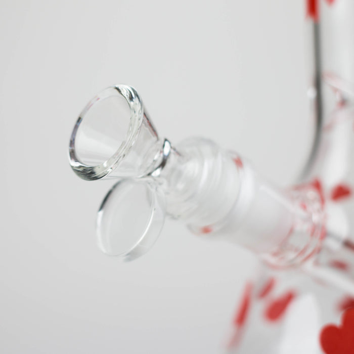 10" Glass Bong With Happy Valentine's Day Design