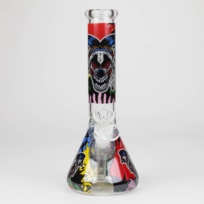 10" Glass Bong With Clown Design