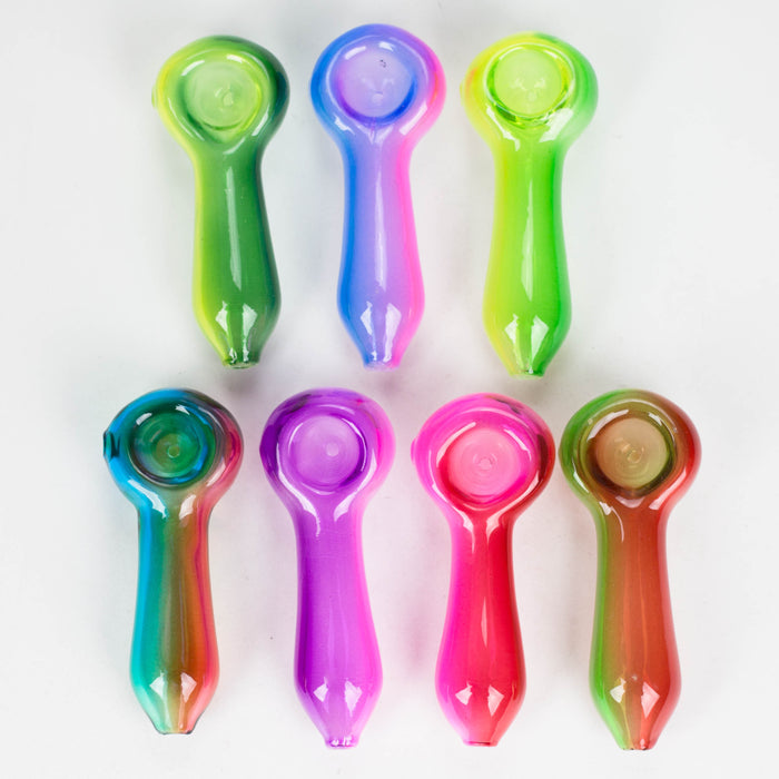 4" Glass Hand Pipes Box of 21 [SMKJ-101]