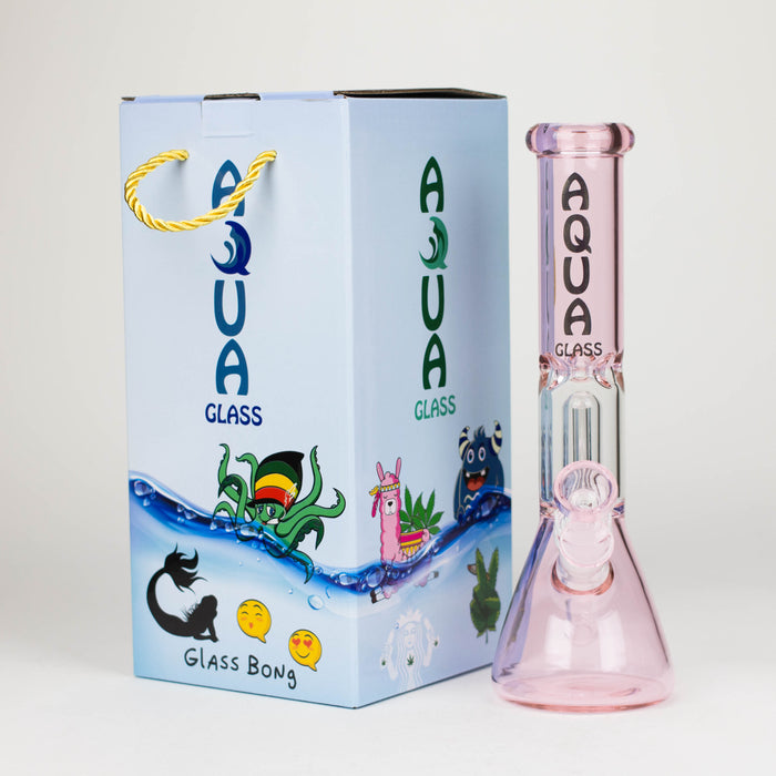 AQUA | 10″ Glass Bong with Percolator & Bowl Box of 8 [B2]