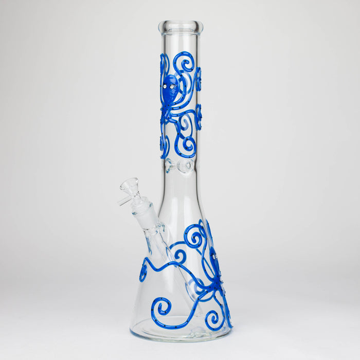 15.5" Glow in the dark beaker glass water bong [AK082]