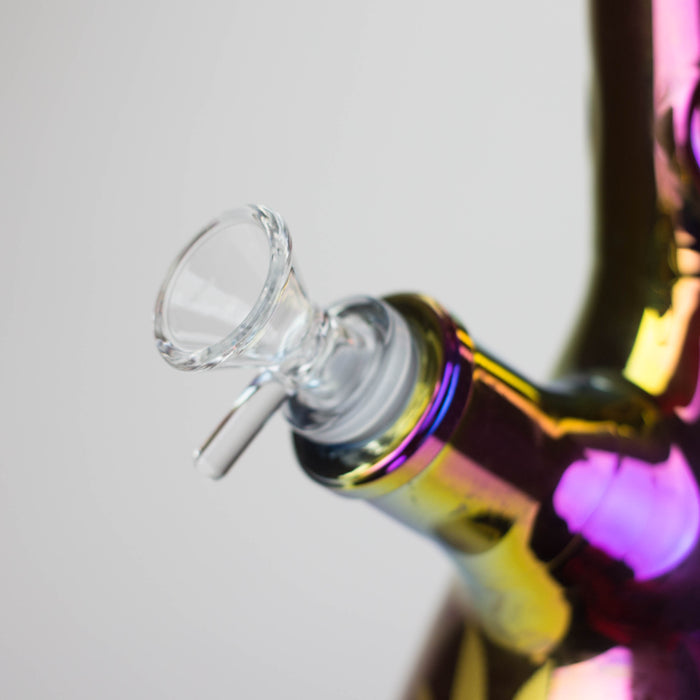 14" Leaf 7mm Glass Bong – Rainbow Oil Slick [AK080]