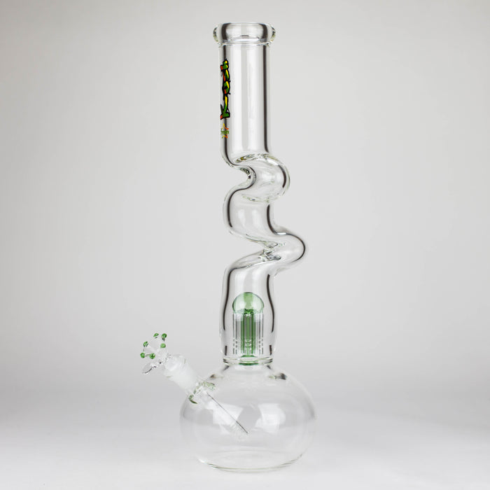 Kush | 17" Zig-Zag Rasta 420 glass bong