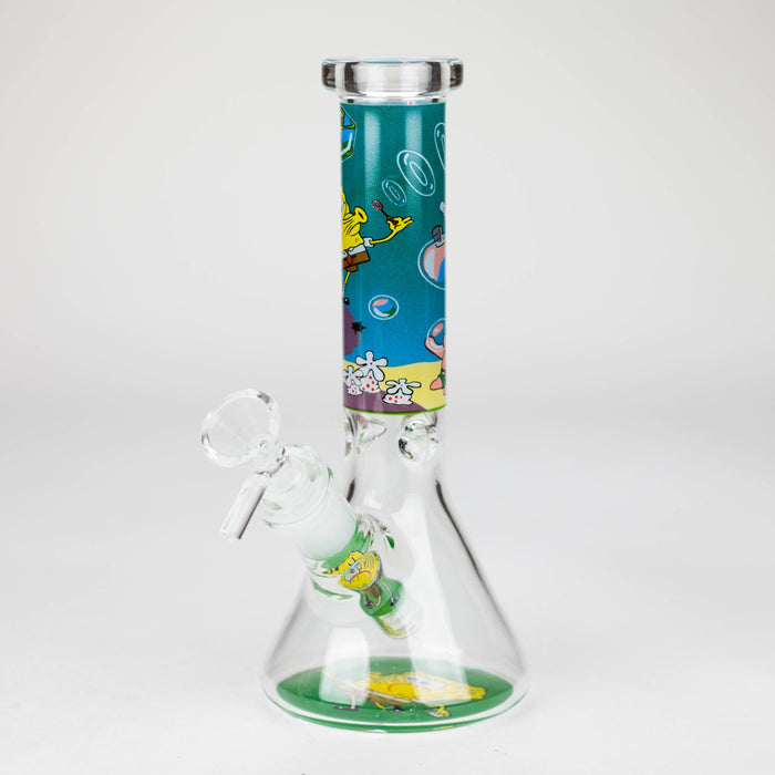 10" 4mm Cartoon Design Beaker Bong [PIP877]