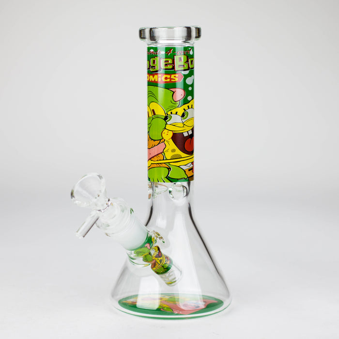 10" 4mm Cartoon Design Beaker Bong [PIP877]