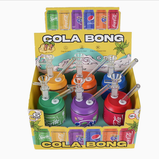 Soda Pop Stash Can Glass Pipe Assorted Designs Box of 6_3