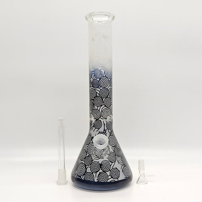 14" 5mm Abstract Design Beaker Glass Bong [LOT0072]_6