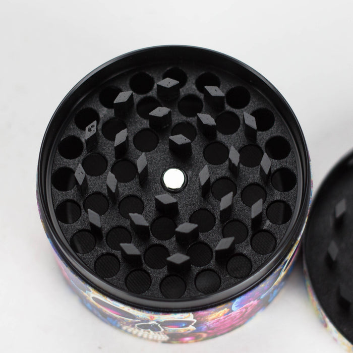 2.5" Metal Grinder 4 Layers with Rose Skull Design Box of 6