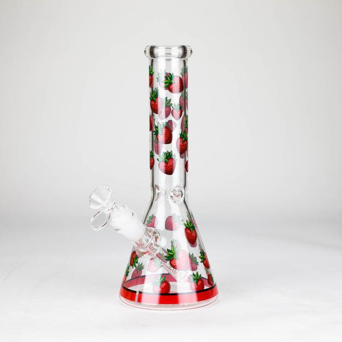 10" Glass Bong With Fruit Design