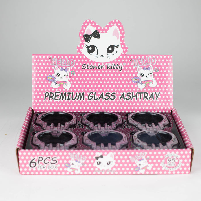 Premium glass kitten ashtray Box of 6