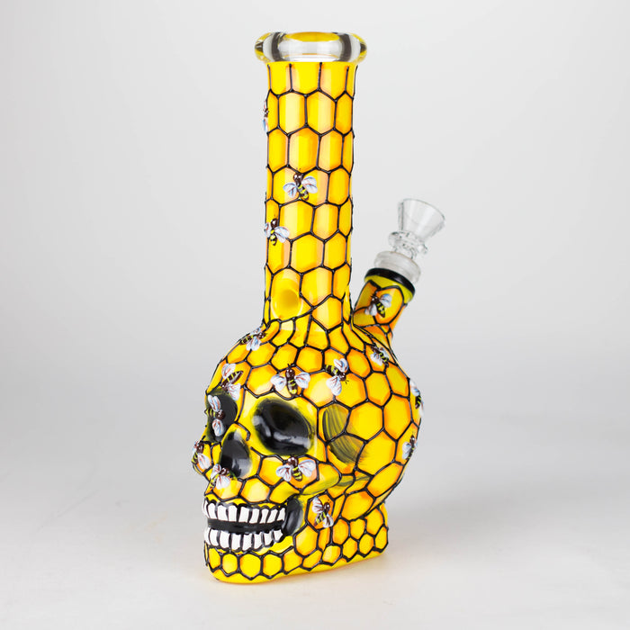 9" Sugar Skull-Themed glass bong [SK Series]